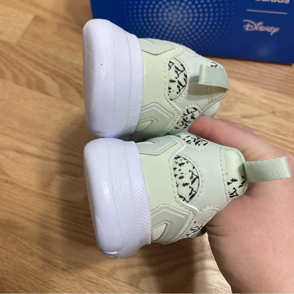 Adidas Disney Sneakers Flex Sz 12 Kids Boys Green Black White Mickey Mouse Pluto